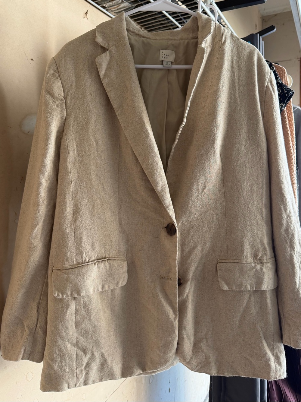 a new day Light Beige Linen-Blend Blazer Jacket